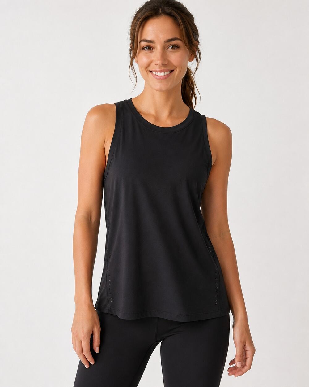CRZ YOGA Women’s Black Sleeveless Athletic Tank Top Size M (8–10) Moisture Wick